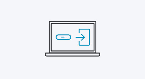 Icon Laptop mit Login-Oberfläche
