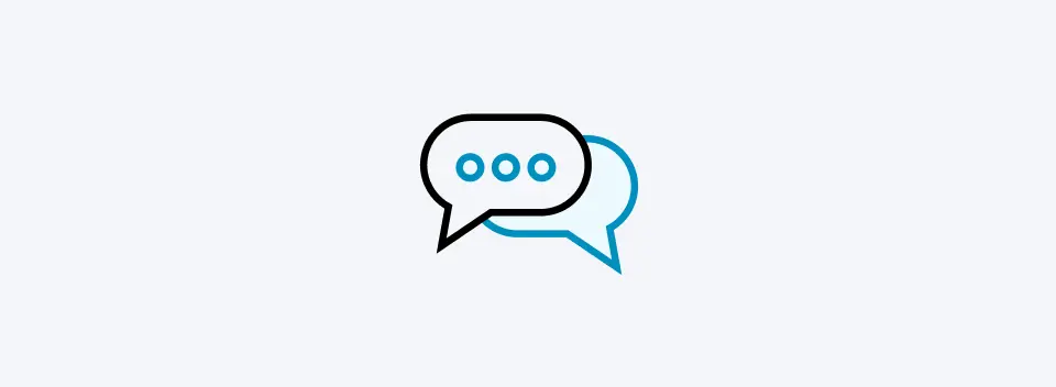 Icon Sprechblasen in schwarz und blau