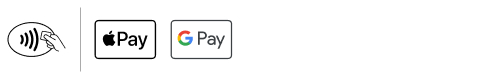 Icon Kontaktloses Bezahlen und Logo Apple Pay und Google Pay