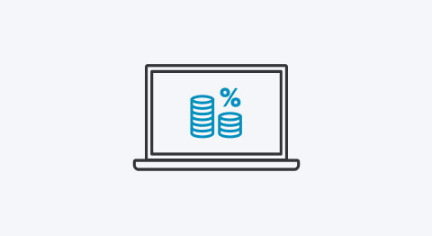 Icon Laptop Zinsen und Geld